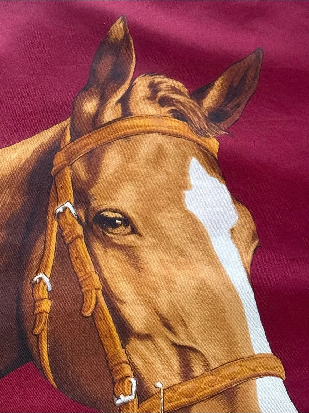 Vintage Equestrian Horse Silk Scarf